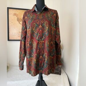 Claiborne paisley button down shirt